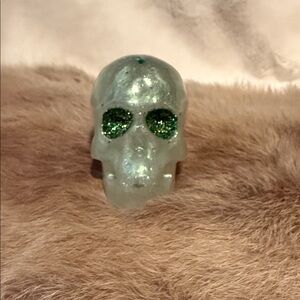 Green Crystal Skull Decor 3”